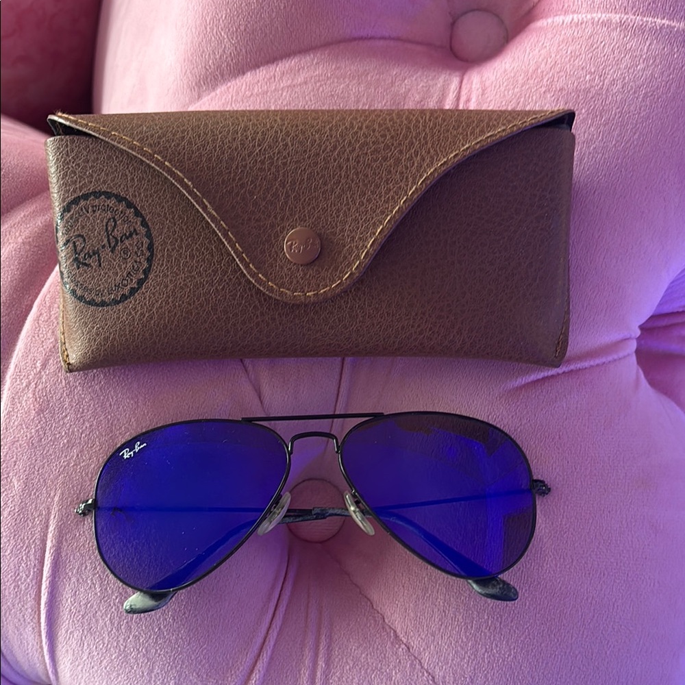 Ray-Ban Blue and Brown Sunglasses Accessories